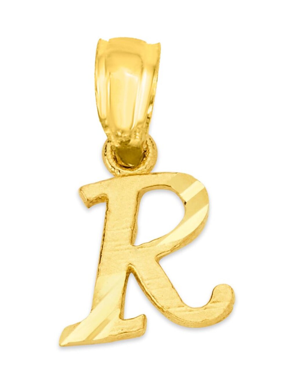 14k Solid Gold R Initial Charm for Bracelet - Personalized Letter Jewelry Gifts